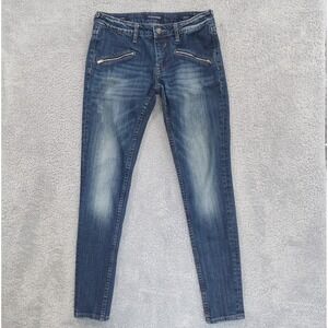VIGOSS The Jagger Skinny‎ Low Rise Stretch Blue Jeans Women's Size 28 Zippers